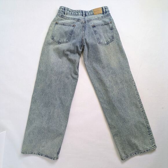 Motel Denim Jeans Womens W 28 L 34 Blue Wide Leg 100% Cotton Low Rise Rigid - Picture 11 of 11